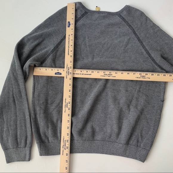 NWT Tailor Vintage Reversible V-Neck Sweater XL Gray 100% Cotton Waffle Knit - Picture 11 of 14